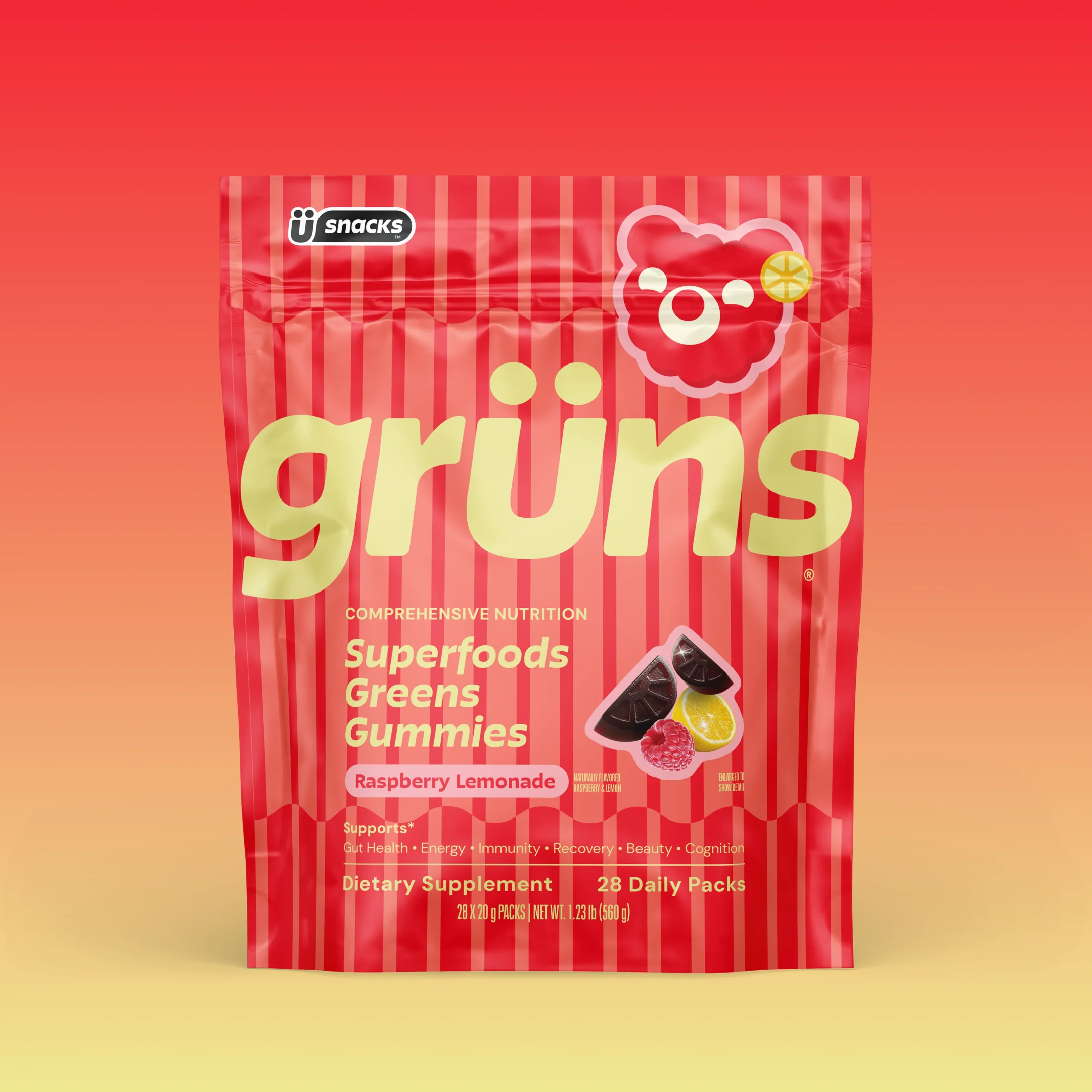 Grüns Raspberry Lemonade - The Morning Superfoods