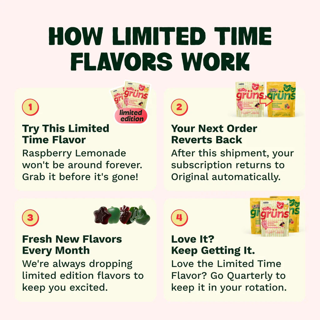 Grüns Kids Raspberry Lemonade - Tasty Daily Nutrition